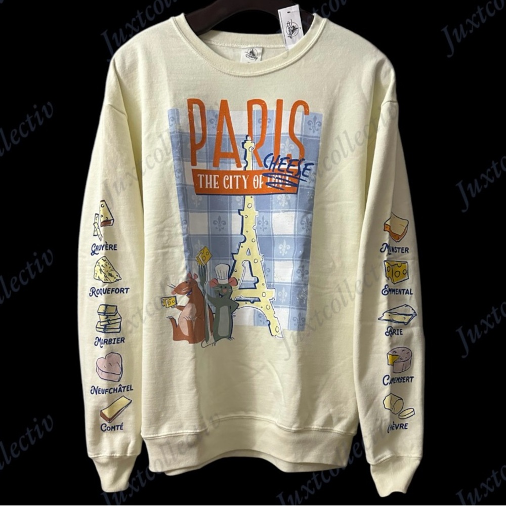 NWT Disney Parks Paris Ratatouille Remy & Emile City of Cheese Sweater